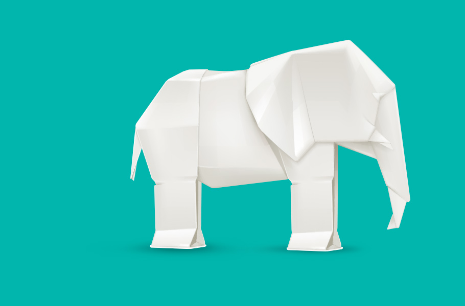 Origami elephant 