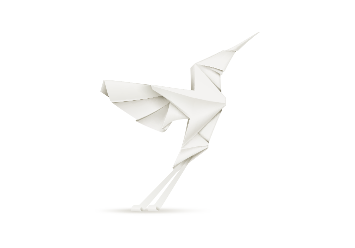 Origami bird without flower