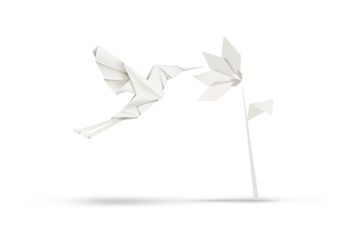 Origami bird without flower